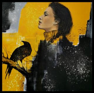 "Czarna perła", akryl, 120x120cm